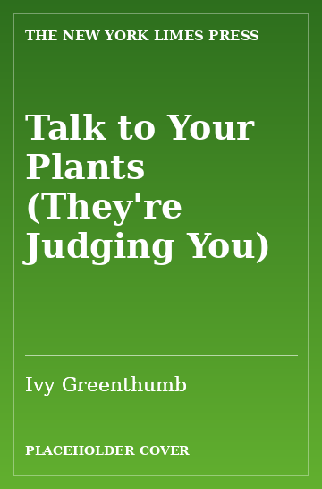 Cover: Talk to Your Plants (They're Judging You) by Ivy Greenthumb